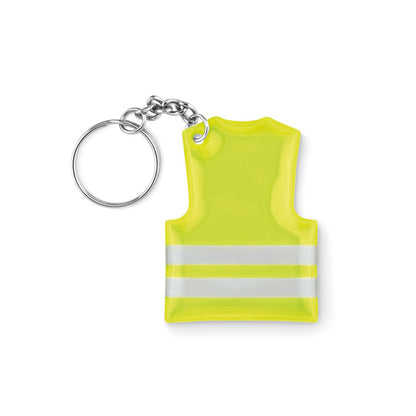 Llavero en forma de chaleco reflectante amarillo
