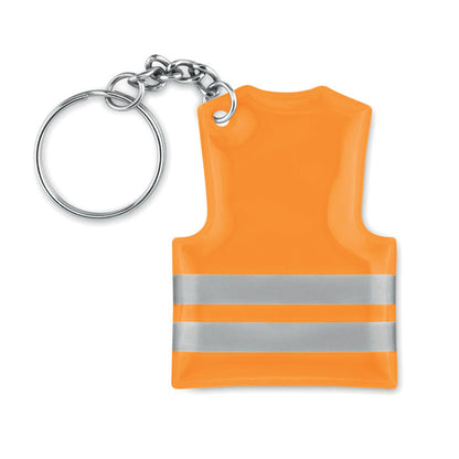 Llavero en forma de chaleco reflectante naranja