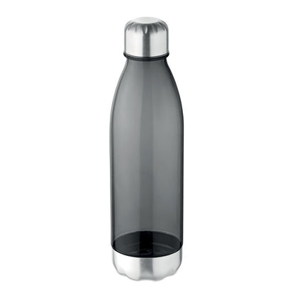 Botella de tritán con base y tapón de acero gris oscuro