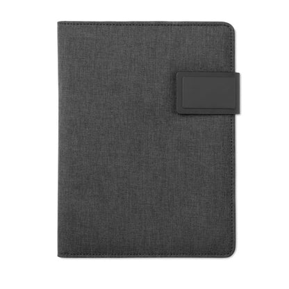 Porta folios negro con cierre pequeña solapa