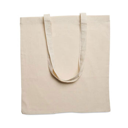 Bolsa de algodón natural con asas largas
