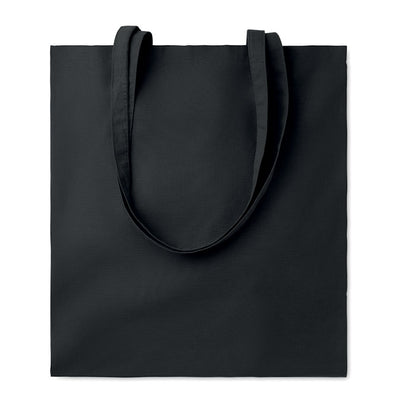 Bolsa negra de algodón de 140gr. con asas largas