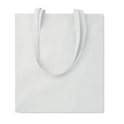 Bolsa de algodón de 140gr. con asas largas color blanco