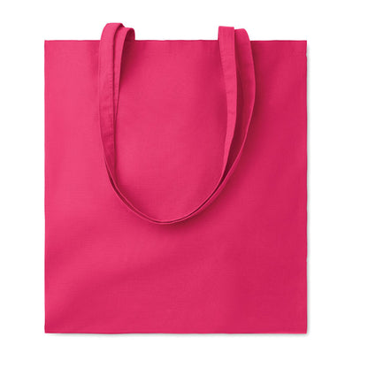 Bolsa de algodón de 140gr. con asas largas color rosa fucsia