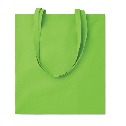 Bolsa de algodón de 140gr. con asas largas color verde lima