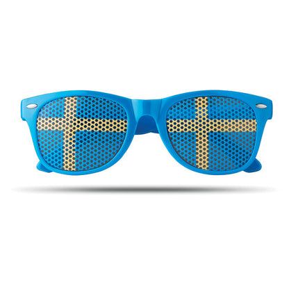  Gafas azules con bandera de Suecia en lentes