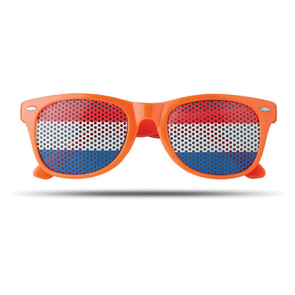 Gafas azules con bandera francesa en lentes