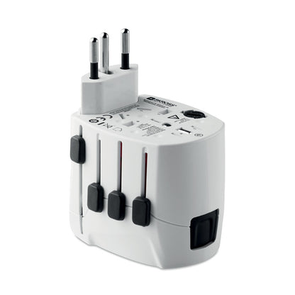 Adaptador SKROSS PRO World de 3 polos con puerto USB Tipo A de 12W