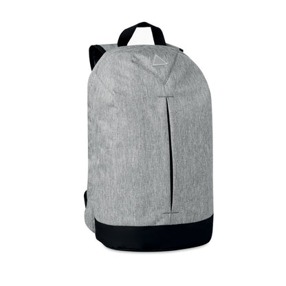 Mochila de oficina gris jaspeada con asas de mano y correas traseras