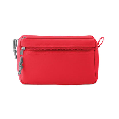 Neceser rojo con dos cremalleras