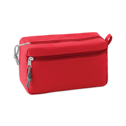 Neceser con doble compartimento de color rojo