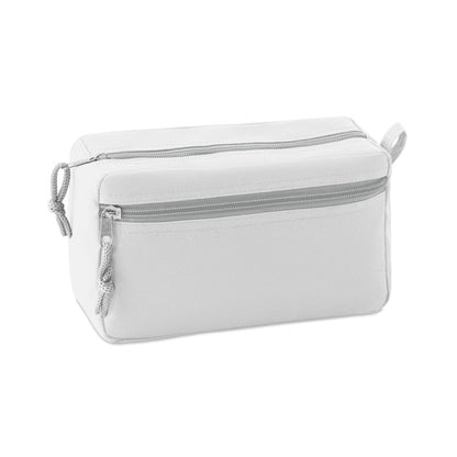 Neceser de poliéster blanco con dos compartimentos