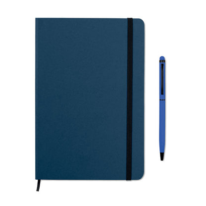 Libreta cierre goma marino y boli