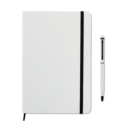 Libreta cierre goma blanca y boli