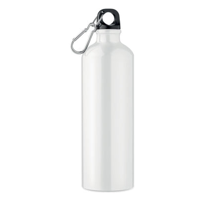 Bidón aluminio blanco con mosquetón