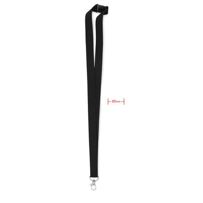 Lanyard negro de 2 cm con mosquetón