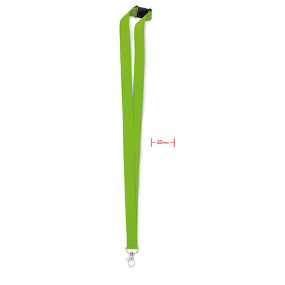 Lanyard verde lima de 2 cm con mosquetón