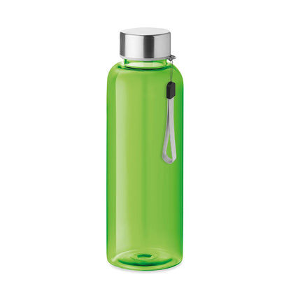  Botella verde de Tritán con tapón de acero y asa