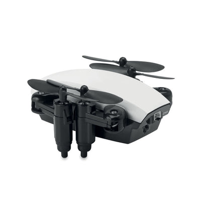 Dron plegable negro y blanco