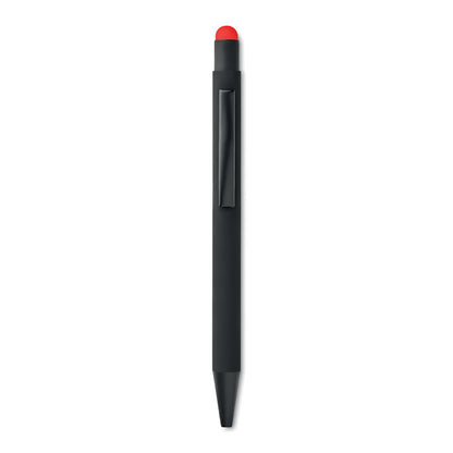 Bolígrafo negro de aluminio con puntero rojo