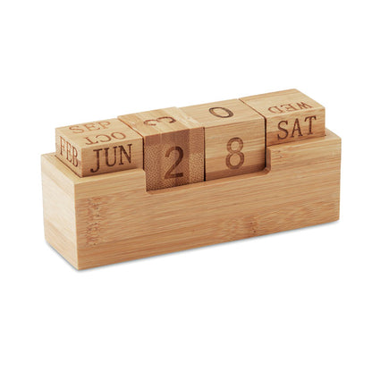 Calendario perpetuo de madera de bambú