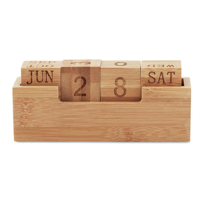 Lateral de caja de madera con calendario 