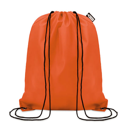 Mochila naranja de cuerdas con remaches metálicos