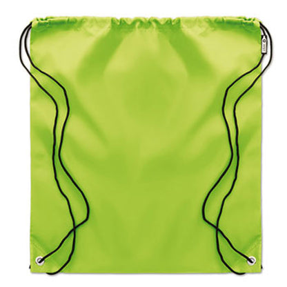Mochila verde de cuerdas con remaches metálicos