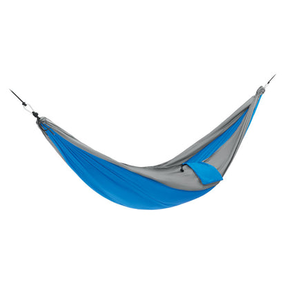 Hamaca ligera de nylon gris y azul
