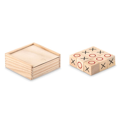 Juego de 3 en raya de piezas de madera