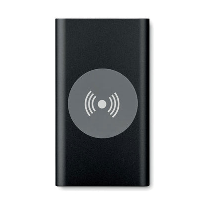 Cargador inalambrico rectangular de aluminio negro