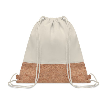 Mochila de cuerdas de algodón natural y corcho