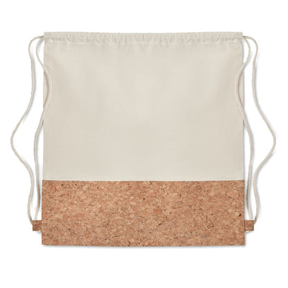 Bolsa con cuerdas de algodón y corcho en la parte baja