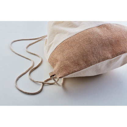 Parte inferior de yute de mochila de algodón natural