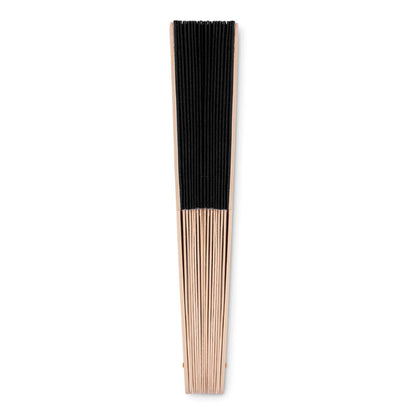 Abanico cerrado de madera y tela negra