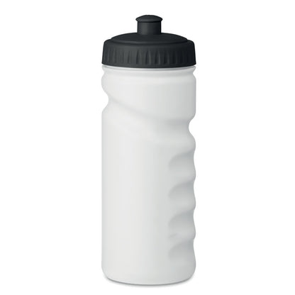 Bidón deportivo blanco con tapa negra