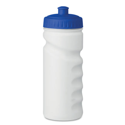Bidón deportivo blanco con tapa azul
