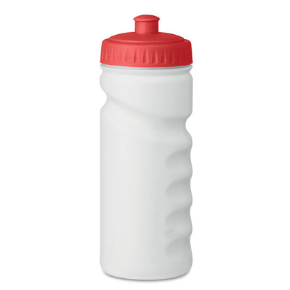Bidón deportivo blanco con tapa roja