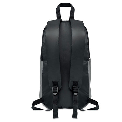 Vista trasera de mochila con asas y espalda acolchada