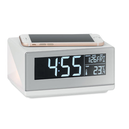 Reloj de mesa con cargador inalámbrico para teléfono móvil