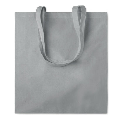 Vista frontal de bolsa de la compra gris de tela