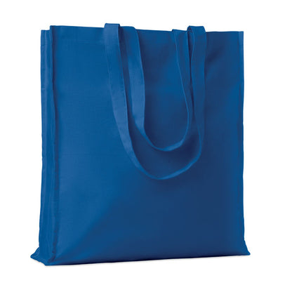Totebag con fuelle y asas largas de color azul