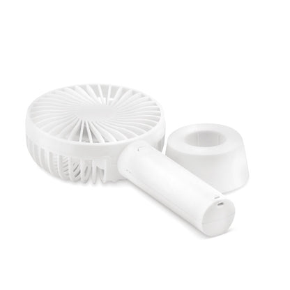 Ventilador blanco portátil con soporte