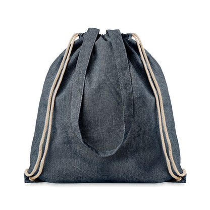 Mochila de algodón reciclada azul marino jaspeada