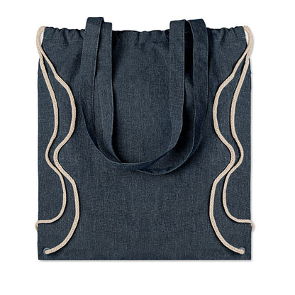 Bolsa de algodón reciclada azul marino jaspeada