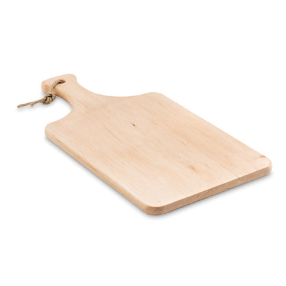 Tabla de cortar de madera con mango y cordón para colgar