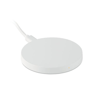 Cargador inalámbrico redondo de plástico blanco