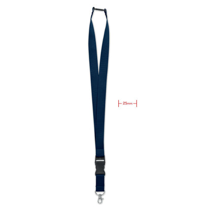 Lanyard marino de 25 mm con mosquetón y hebilla de cierre