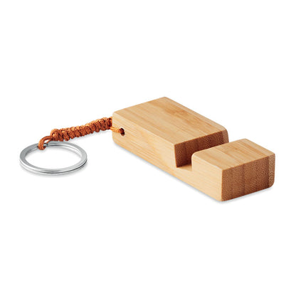 Llavero soporte de móvil de bambú