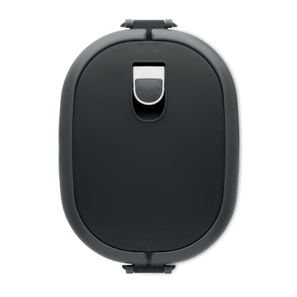 Vista superior de fiambrera para comida negra